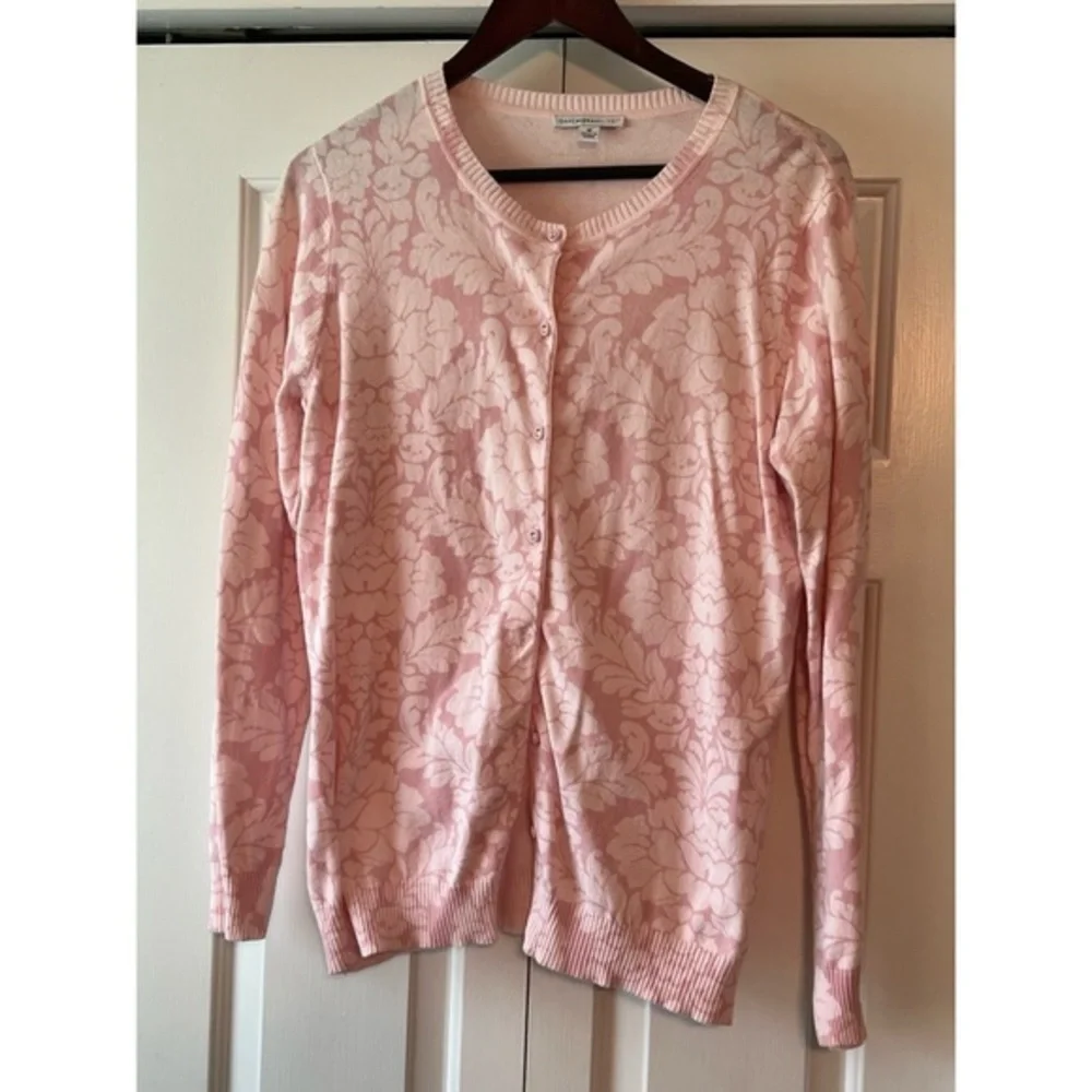 Soft Pink Classic Cardigan – Romantic Everyday Layer Luxe Sweater EUC M #655